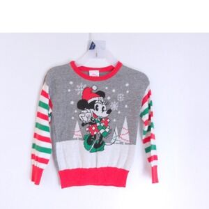 Disney Junior Minnie Mouse Holiday Sweater Snowflake‎ Christmas 2T